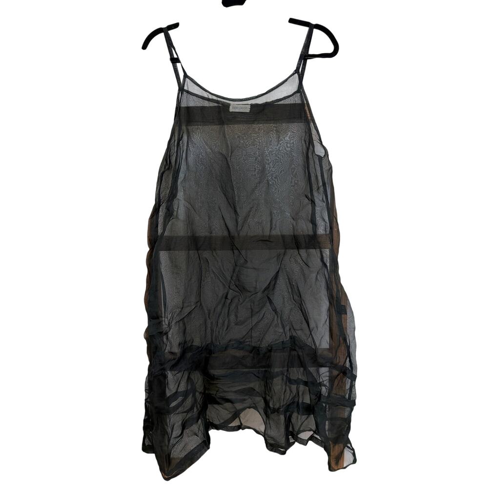 Krista Larson Black Silk Sleeveless Dress One Size MADE USA Layering Basic